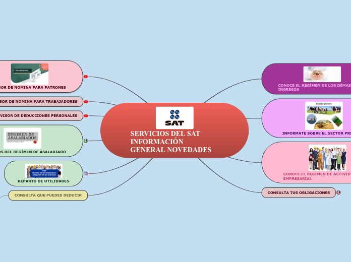 Servicios Del Sat Informaci N General Nove Mind Map